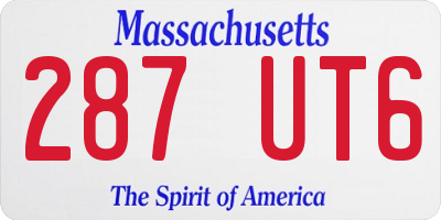 MA license plate 287UT6