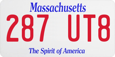 MA license plate 287UT8