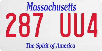 MA license plate 287UU4