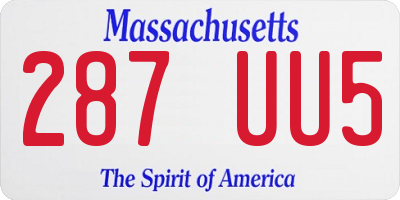 MA license plate 287UU5