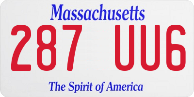 MA license plate 287UU6