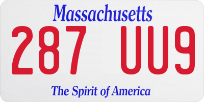 MA license plate 287UU9