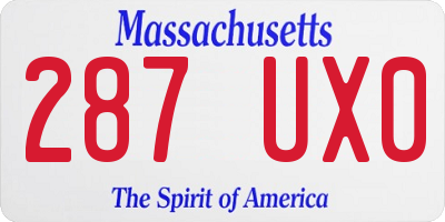 MA license plate 287UX0