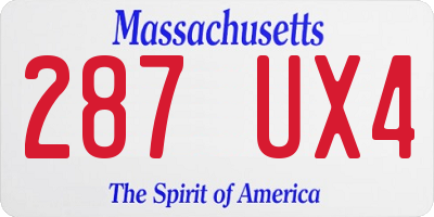 MA license plate 287UX4