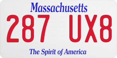 MA license plate 287UX8