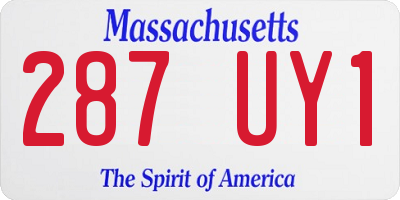 MA license plate 287UY1