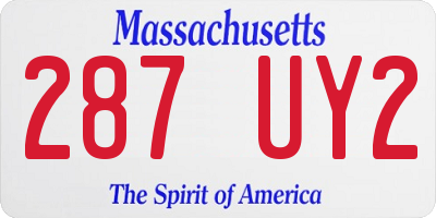 MA license plate 287UY2