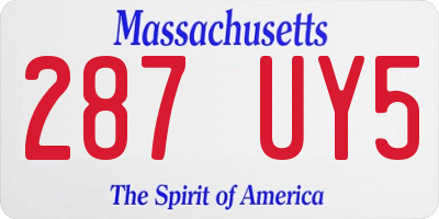 MA license plate 287UY5