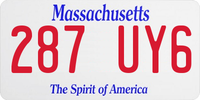 MA license plate 287UY6