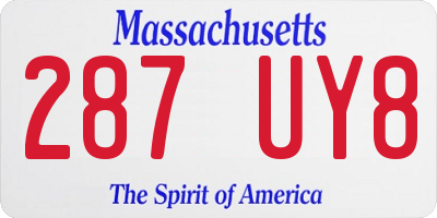 MA license plate 287UY8