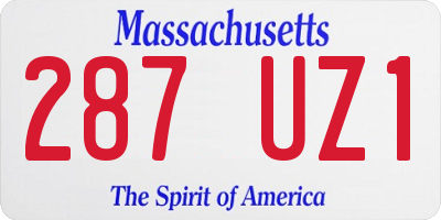 MA license plate 287UZ1