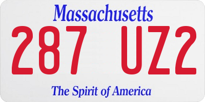 MA license plate 287UZ2