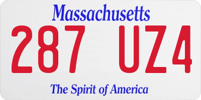 MA license plate 287UZ4