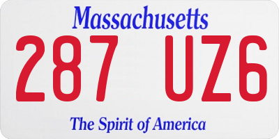 MA license plate 287UZ6