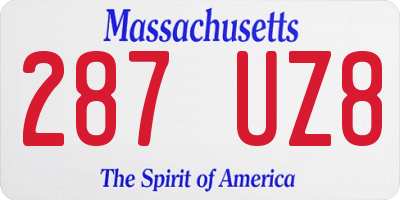 MA license plate 287UZ8