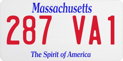 MA license plate 287VA1