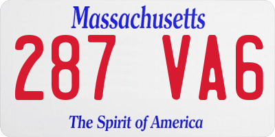 MA license plate 287VA6