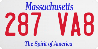 MA license plate 287VA8