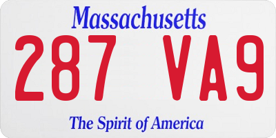 MA license plate 287VA9