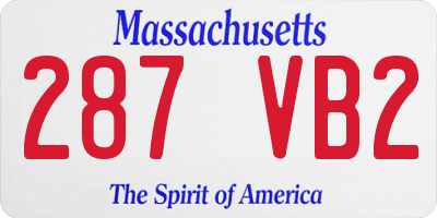 MA license plate 287VB2