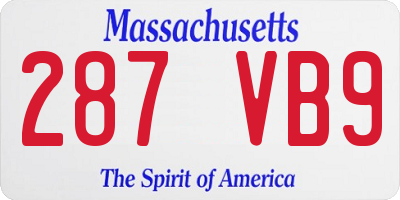 MA license plate 287VB9