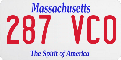 MA license plate 287VC0