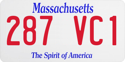 MA license plate 287VC1