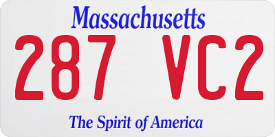 MA license plate 287VC2