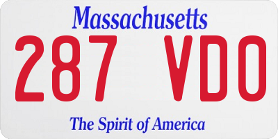 MA license plate 287VD0