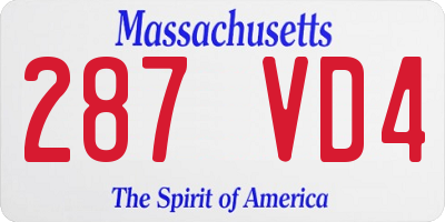 MA license plate 287VD4