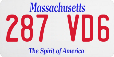 MA license plate 287VD6