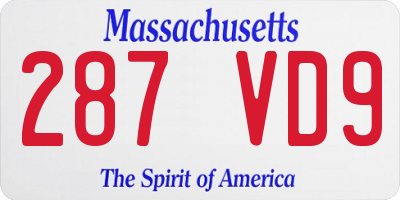 MA license plate 287VD9