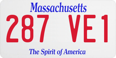 MA license plate 287VE1