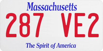 MA license plate 287VE2