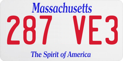 MA license plate 287VE3