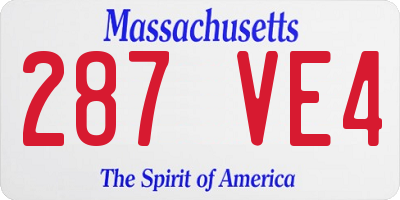 MA license plate 287VE4