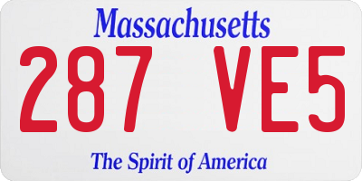 MA license plate 287VE5