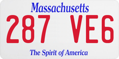 MA license plate 287VE6