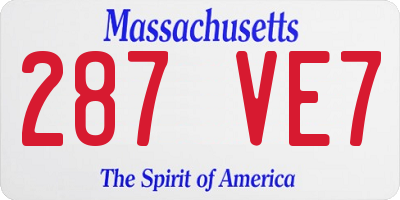 MA license plate 287VE7