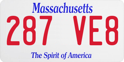 MA license plate 287VE8