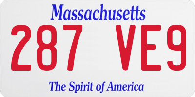 MA license plate 287VE9