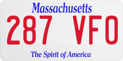 MA license plate 287VF0