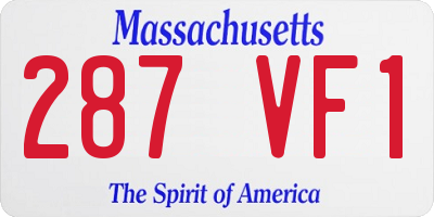 MA license plate 287VF1