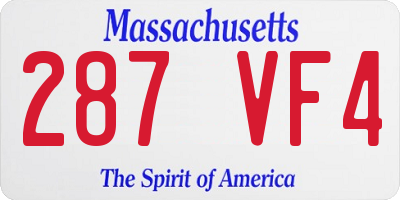 MA license plate 287VF4