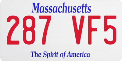 MA license plate 287VF5