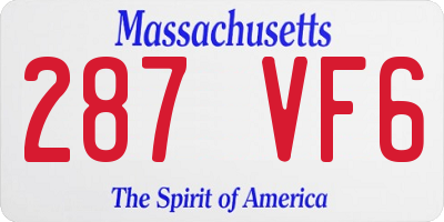 MA license plate 287VF6