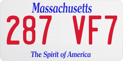 MA license plate 287VF7