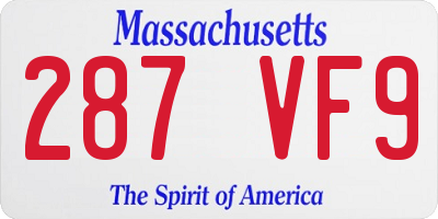 MA license plate 287VF9