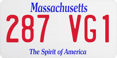 MA license plate 287VG1