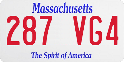 MA license plate 287VG4